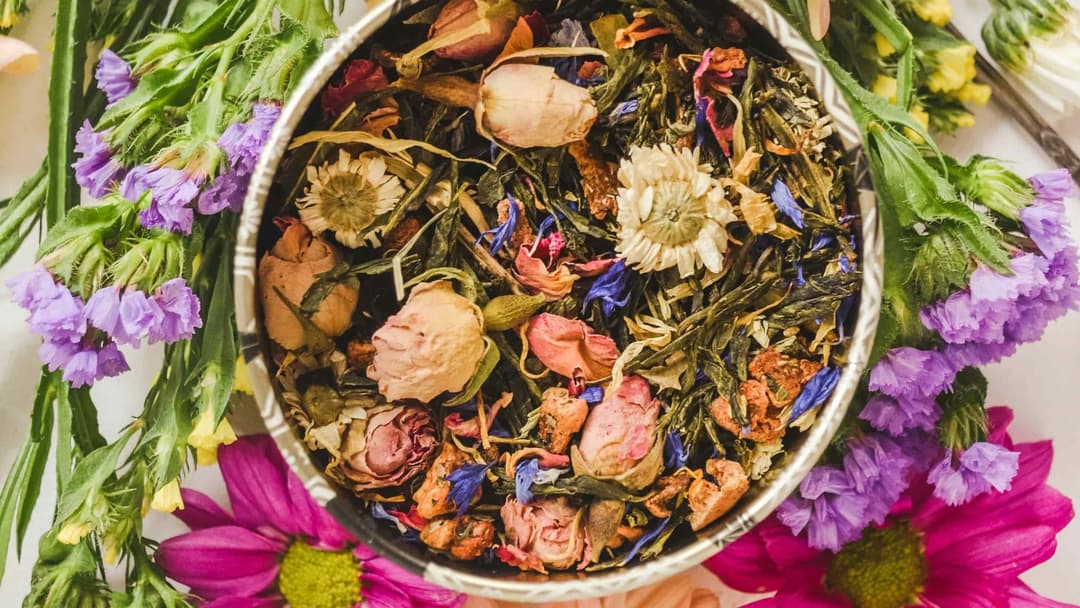 bowl of dried flowers bowl of dried flowers